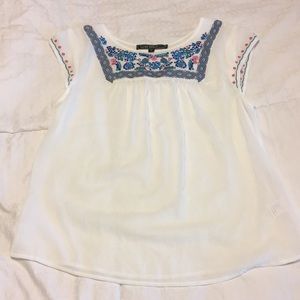 White sheer top with embroidery from Love Stitch